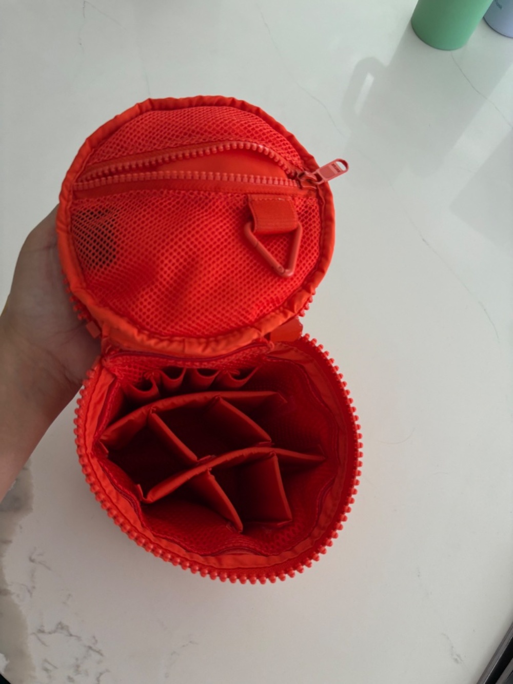 DAGNE DOVER MILA Bright Orange Large Size Toiletry Bag - Picture 4 of 6